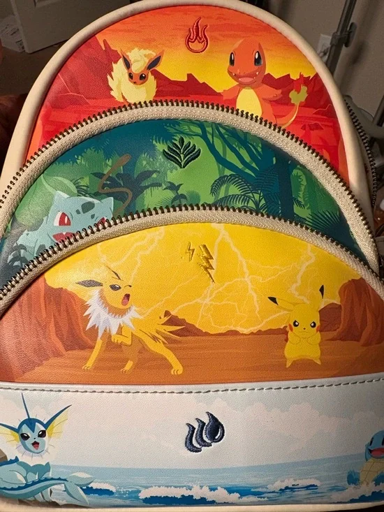 Pokémon Elemental Mini Backpack — Yellow, Orange, Green, Blue - Picture 1 of 5